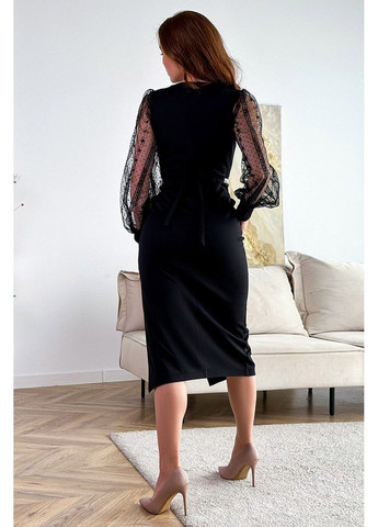 Чорна коктейльна сукня пояс стрази 23075 чорна Tanita-Romario