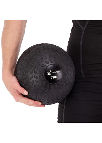 Слембол м'яч набивний для кросфіту і фітнесу Slam Ball Чорний (вес 7 кг) FI-7474-7 Zelart (367617509)