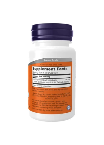 5-HTP 50mg вегетарианские капсулы 30 шт Now Foods (400470478)