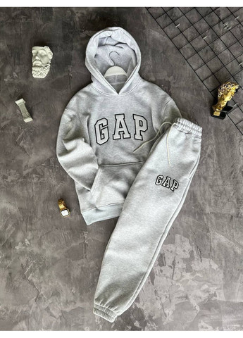 Світло-сірий демісезонний костюм чоловічий теплий,gap,три нитка на флісі,худі та штани Україна
