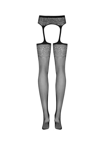 Сетчатые чулки-стокинги с цветочным рисунком Garter stockings S207 черные X - CherryLove Obsessive (282958976)