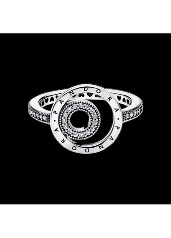 Срібна Каблучка Пандора з логотипом, кільцями та паве 192316C01 Kabluchka (355345243)