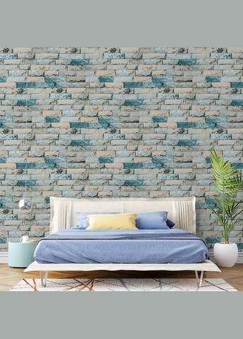 Самоклеючі шпалери бірюзова катеринославська цегла 2800*500*2мм (D) SW-00001943 Sticker Wall (300241958)