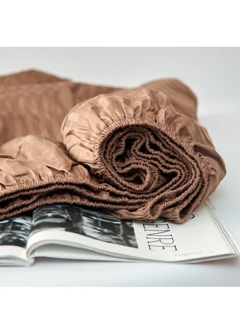 Простыня на резинке Сатин Страйп 150х190х25 см (MS-850004731) Moon&Star Latte Brown (386587248)