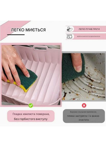 Силиконовая форма для аэрогриля мультипечи ребристая прямоугольная SAM-312 розовая No Brand (333832702)