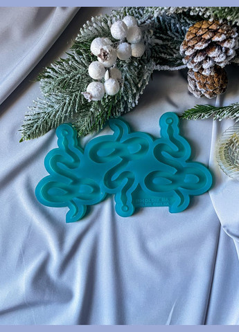 Молд 3в1 Змея широкая форма для новогодних игрушек на елку силиконовая форма для эпоксидной смолы No Brand (370566801)