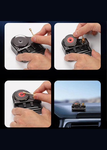 Ароматизатор в автомобіль Вініловий програвач від сонячного світла CoverB + 3 змінних картриджів Синій (R051119) No Brand (330778908)