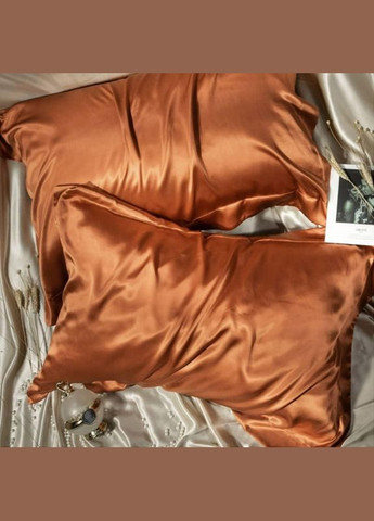 Атласне Бордове Двоспальна постільна білизна 175*210 см і Додаткові Бронзові наволочки 2 шт Moka Moka textile (308071615)