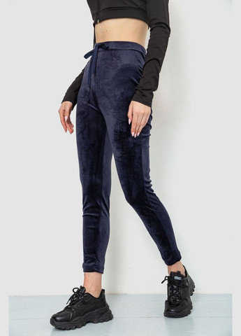 Спортивные штани женские велюровые черные однотонные размер L Ager (316318473)