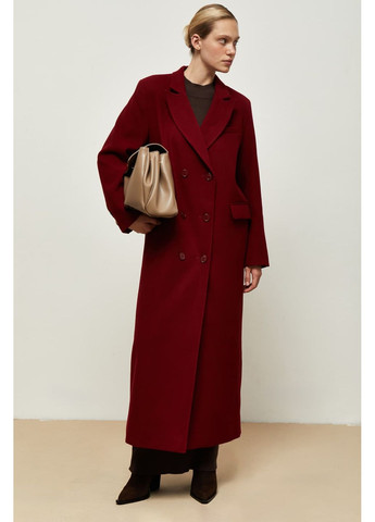 Бордове демісезонне Пальто максі оверсайз 738 Papaya