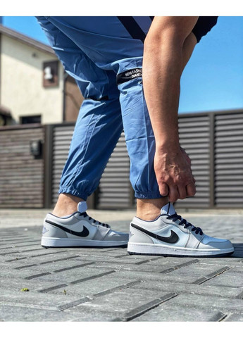 КРОССОВКИ ЖЕНСКИЕ NIKE AIR JORDAN RETRO 1 LOW GREY BLACK WHITE НАЙК АИР ДЖОРДАН No Brand серые демисезоны (369387450)