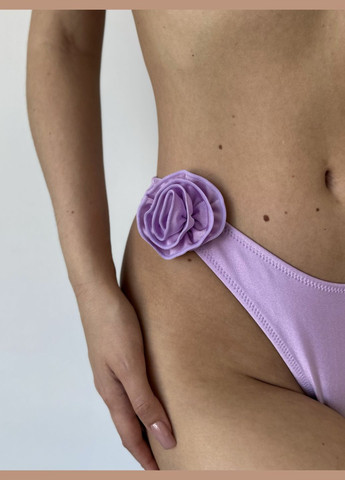 Сиреневый летний женский раздельный купальник бразильское бикини с косточками и объемными цветами 3d flowers сиреневый No Brand