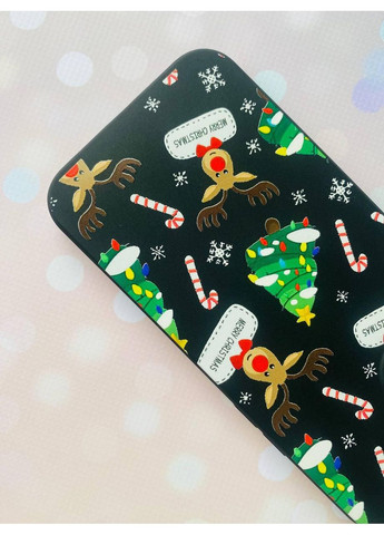 Матовий чорний чохол на Xiaomi Redmi 9A Різдвяний фон (принт 154) Creative (362968745)