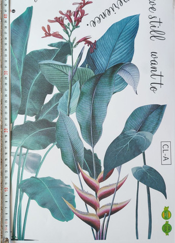 Вінілові наклейки на стіну Зелене листя квіти (лист 60 х 90 см) Б83-29 No Brand (302242169)