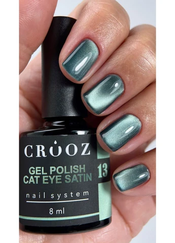 Гель-лак котяче око Satin Cat 13 Frosted Mint 8 мл Crooz (387878466)