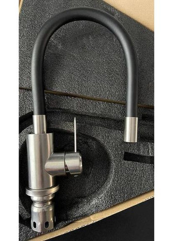 Смеситель для кухни SUS-011 REFLECTOR BLACK, с силиконовым гусаком, с нерж. стали, Mixxus (355464115)