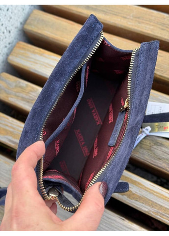 Женская косметичка Турция, Натуральная замша синяя (2034-7) Karya (368828596)