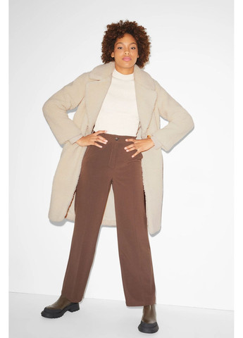 Бежевое демисезонное Пальто тедди C&A