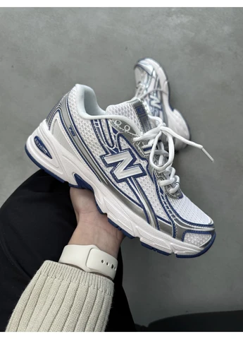 Белые демисезонные кроссовки мужские new balance 740 white / blue / silver нью беланс 740 No Brand
