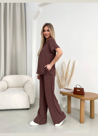 Женский прогулочный костюм коричневого цвета 32038 Fashion (324757037)