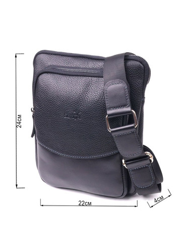 Чоловіча сумка з натуральної шкіри із двома відділеннями через плече чорна (sku_18720) No Brand (328922075)