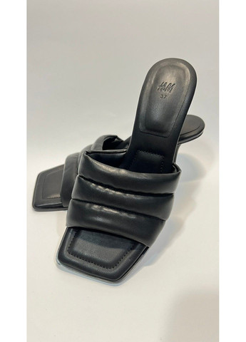 Черные женские босоножки слипоны на каблуке н&м (80010) 37 черные H&M