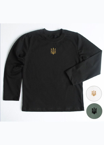 Дитячий патріотичний лонгслів з тризубом кулір дівчинці Ladan (301026301)