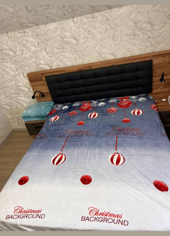 Теплий новорічний плед на диван Євро 200х220 Blue-White (П4К-al-ng-pled-001/9) No Brand (316231116)