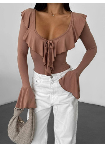 Боді з воланами та розкльошеними рукавами Україна (350936715)