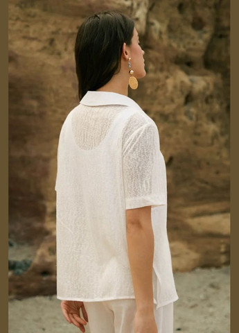 Белая повседневный рубашка Seventeen с коротким рукавом