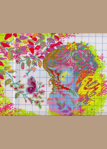 Набор для вышивания по нанесённой на канву схеме "The little girl with butterfly".AIDA 14CT printed, 38*30 с Joy Sunday (313613002)