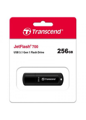USB флеш накопитель (TS256GJF700) Transcend 256GB JetFlash 700 Black USB 3.1 (295930364)
