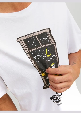 Біла футболка,білий з принтом,jack&jones Jack & Jones
