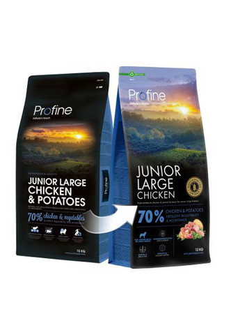 Сухий корм для собак Junior Large Chicken and Potatoes для цуценят та юніорів великих порід 12 кг (8595602569960) Profine Junior Large Chicken and Potatoes для цуценят та ю (369883588)