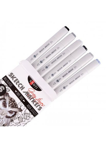 Набор маркеров Gray tones 390544 6 цветов. Santi (364492289)