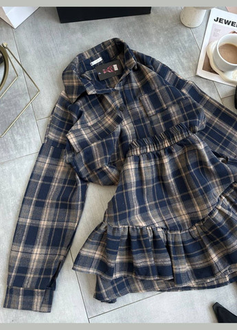 Костюм в клетку с юбкой и рубашкой Adelante (319145964)