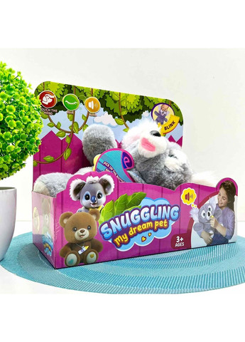 Коала інтерактивна м'яка іграшка пляшечка в комплекті моргає сенсорний та магнітний датчик звук 24см Сірий (933-216 E) No Brand (362577005)