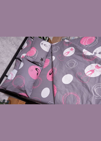 Комплект постільної білизни Бязь Gold Люкс «» King Size 220x240 наволочки 2х70х70 (MS-820002615) Moon&Star Mauve Cats (286762571)