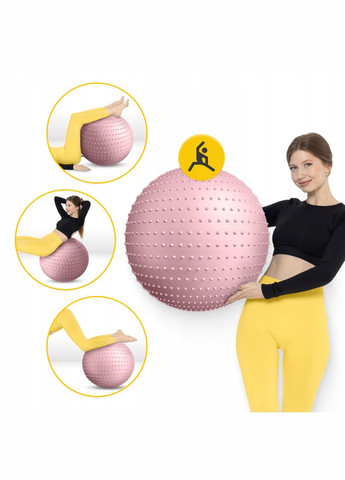 Мяч для фитнеса (фитбол) 65 см массажный Anti-Burst Pink () 4FIZJO P-5905973400220 (345714805)