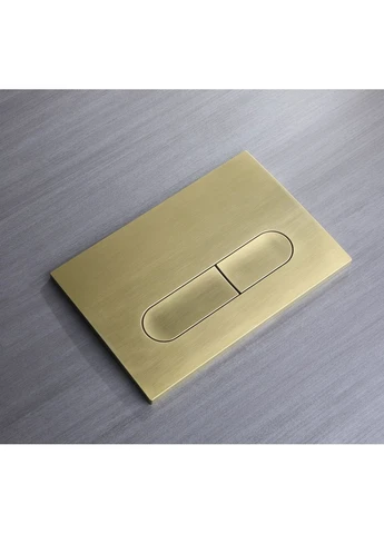 Панель змиву KT-0608-12 240x160x10mm пластик., кнопка закруглена (колір матове золото) (KR6126) KOER (388584913)