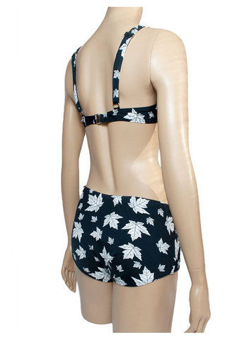 Черный летний раздельный купальник большого размера с закрытыми трусами модель 0085 арт.0619 раздельный Fuba.Vi