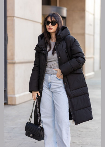 Чорне зимнє Жіноче зимове пальто 35538 Lusskiri