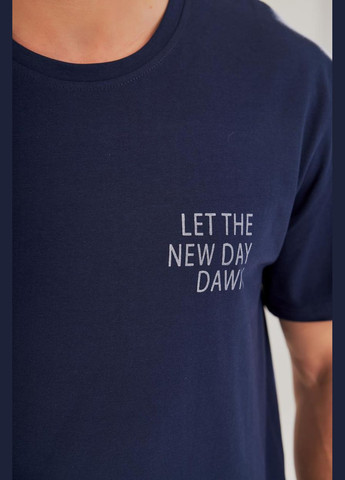 Синяя мужская футболка с принтом "let the new day dawn" синяя (м45.2) UMON