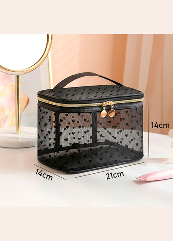 Набор органайзеров-косметичек прозрачных 14х21х14 см и 10х19 см черный (A-026027) LoveYouHome (327092012)