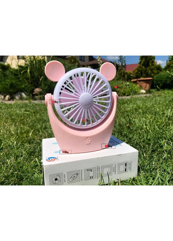 Портативный мини аккумуляторный вентилятор с ушками и RGB подсветкой Mini Fan (SQ-2165) Желтый Tras (364883199)