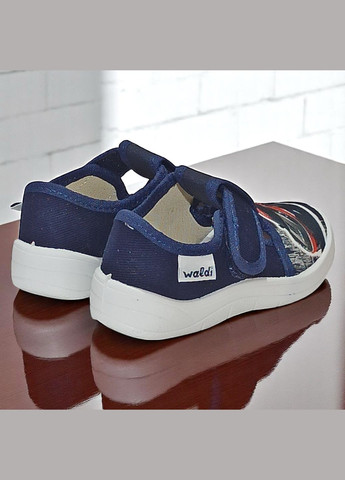 Синие ортопедические тапочки на липучке для мальчика сменка в садик валди Waldi