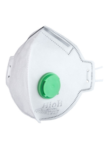 Защитная маска респиратор с клапаном НйоН FFP1 с клипсой 3-слойного белого цвета (Green 01) Valve (276070716)