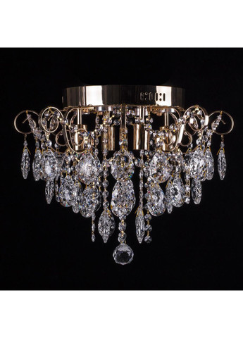 Кришталева люстра, класична з пультом та LED підсвічуванням на 4 лампочки золото E1136/4+4/FG No Brand (354229700)