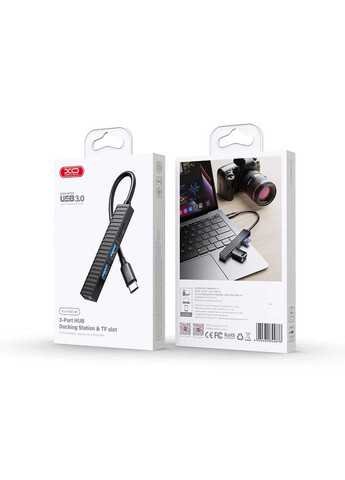 USB-хаб USB Type-C 3-в-1 (HUB014B.black) XO (336952320)