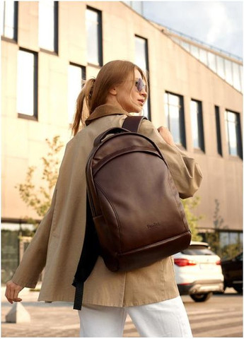 Рюкзак женский из экокожи 15 л городской спортивный с отделением для ноутбука маленький Коричневый 39813 Sambag (355884700)